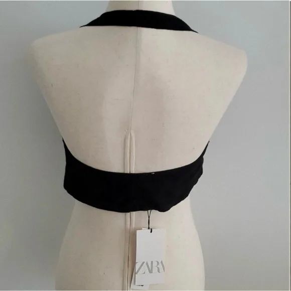 NEW Zara 100% linen front tie halter top - Picture 4 of 8